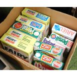 Vintage boxes of Persil and Fairy washing powder.