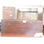 A quantity of mahogany and other boxes, to include two late 19thC boxes, each with varying design la