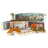 Games, bygones and effects, Corgi London Transport Silver Jubilee bus, boxed, 6cm high, another, Cor