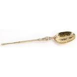 An Edward VII silver spoon, engraved and gilt decorated, Birmingham 1936, 3oz.