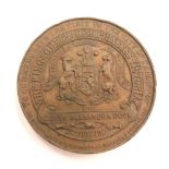 An Edward VII and Queen Alexander commemorative medallion, the visit to Cardiff 1907, 5cm diameter.