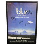 A Blur poster for the single 'On Your Own,' bearing signatures, 80cm x 54cm.