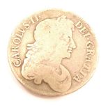 A Charles II crown 1696 coin.