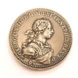 A coronation of George III commemorative medallion 1761.