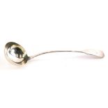 A William IV Glasgow silver ladle by Robert Gray and Son, Old English pattern initialled, 35cm wide.