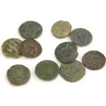 Various Roman coins, mainly relating to Constantius II and family.