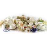 A collection of Royal Commemorative china, enamel beakers, a pair of Royal Worcester candle snuffers