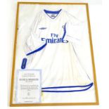 A Chelsea football shirt, bearing the signature of Frank Lampard Junior, signed to the front right,