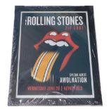 A limited edition Rolling Stones Zipcode tour poster, dated Wednesday June 20th number 75 of 500, 68