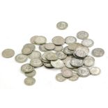 A quantity of one shilling and other coins, to include some silver.