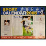 A 2006 Sports Calendar poster, signed by Wayne Rooney.