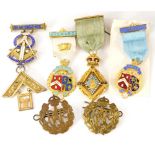 Various Masonic medals, medallions, etc., 1837-1897 Jubilee, WM1962-63 set square, and another RMIG