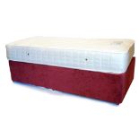 An Ortho Supreme Sleep shop single mattress, 92cm wide, on a divan base.