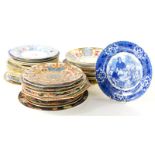 A collection of 19thC and later cabinet plates, and other decorative and service china, including Co