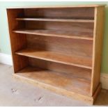 Withdrawn presale by vendor- A Victorian stripped pine open bookcase, 107cm high, 126cm wide.