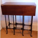 A 19thC mahogany spider leg table, with drop leaves and club feet, 64cm wide.
