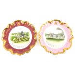 A pair of Coalport limited edition commemorative Rockingham plates, number 373 of 1000.