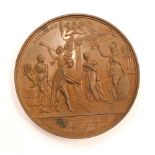 A Queen Victoria commemorative medallion, for the visit of the city of London 1837 in bronze, 6cm di