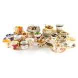 A collection of cabinet cups and saucers, and other English porcelain teaware, 19th and 20thC mugs a
