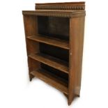 Withdrawn presale by vendor- A 1930's oak open bookcase, 77cm wide.