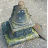 A Victorian cast iron rainwater hopper, stamped FCE Limited, 65cm high. (AF)