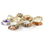 A collection of 19thC English porcelain teaware, including Rockingham style cup and saucers, Coalpor