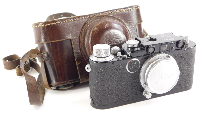 A Leica camera, with black body, believed by the Leica Society to be a Leica II conversion, serial n