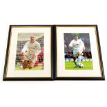Two signed Leeds United FC photographs, signed by Rio Ferdinand and Harry Kewell.