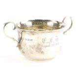 An Edward VII silver two handled bowl, London 1901, 4oz.