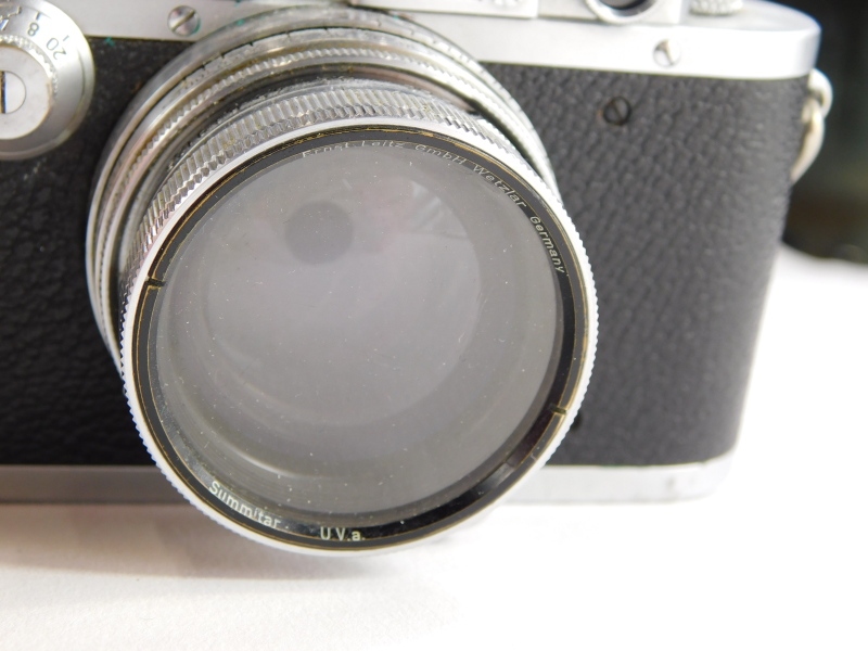 A Leica III camera, serial number 314696, with a Leitz 5cm f2 Summitar lens, number 506181. - Image 2 of 3