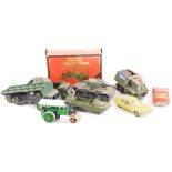 A collection of die cast vehicles, to include a Corgi Citroen, Matchbox army vehicles, a Matchbox mo