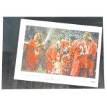 A Bid 4 Sport limited edition poster, bearing the signature of Robbie Fowler, number 92/100, framed,