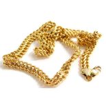 A 9ct gold two row curb link neck chain, with import marks, 39cm long, 10.5g.