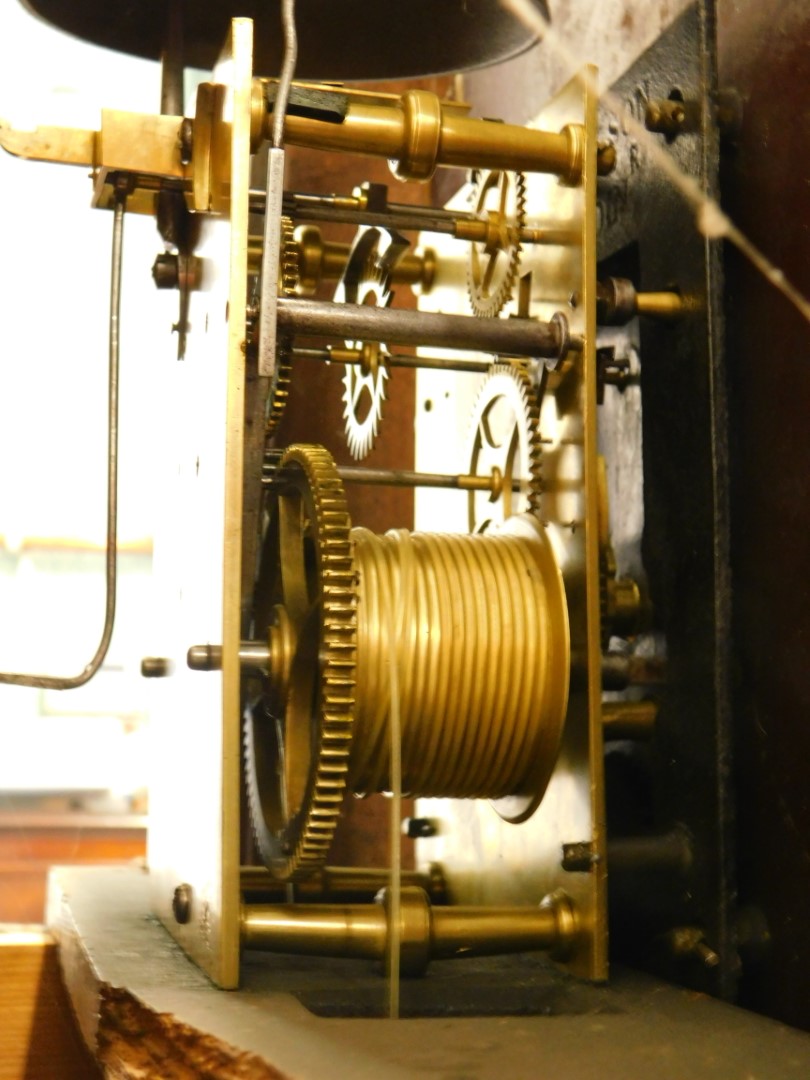 Andrews, Dereham. A 19thC longcase clock, the arched dial painted with an Asiatic pheasant, with bir - Image 3 of 3