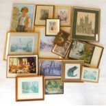 Various prints, pictures, frames, Old Master prints, etc., various others, Out of the Family print,