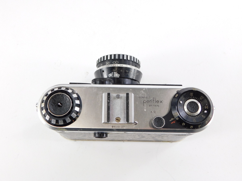 A Corfield Periflex Interplan A camera, with a faux snakeskin body, and a 50mm f2.8 Lumar lens, in a - Image 2 of 2