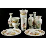 A quantity of Aynsley Somerset pattern porcelain, to include two handled urn, vases, plates, etc.