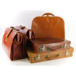 Various early 20thC and other travel cases, crocodile skin style case, 35cm wide, Antler hatbox, two