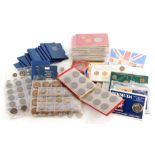 A large quantity of coin sets, to include Jersey, Britain's First Decimal coin set, and other coins,