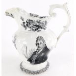 A William IV and Queen Adelaide 1831 coronation jug, printed in black with portrait of both William