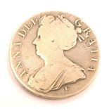 A Queen Anne crown 1708 coin.