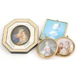 20thC. Piano miniature Madonna and child, and other 20thC miniatures.