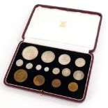 A Royal Mint 1937 specimen coin set, Farthing to Crown (15), cased.