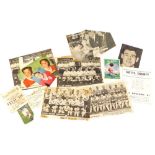 A collection of football related ephemera, to include a trade card signed by Ray Pointer of Burnley,