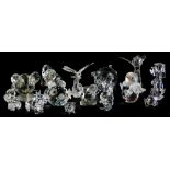 A collection of Swarovski Crystal items, to include a pig, snowman, dog, dragonfly, cat, squirrel,