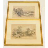 Phebe Backhouse (19thC). Beddgelert, Treflew North Waters, drawing, pair, signed and dated, 23.5cm x