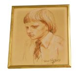 Trevor Stubley (1932-2010). Portrait of a child, pastel, 29cm x 25cm.