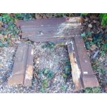 A Victorian cast metal fire surround, decorated with flowers, leaves, bows etc. (AF)