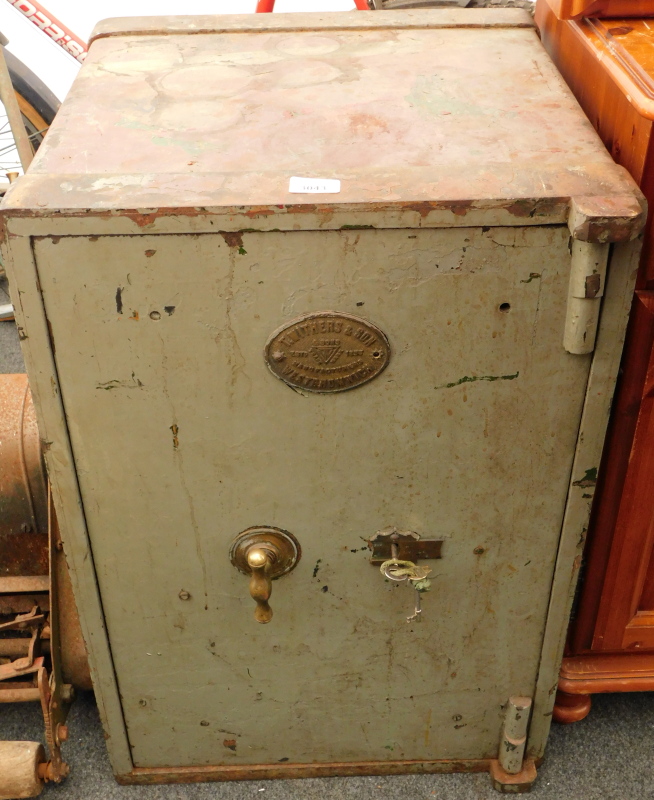 A T.Withers and Son safe, with keys, 71cm high, 49cm wide, 48cm deep.