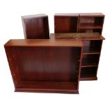 Various sundry furniture and effects, a painted open bookcase, 92cm high, 90cm wide, 35cm deep, vari